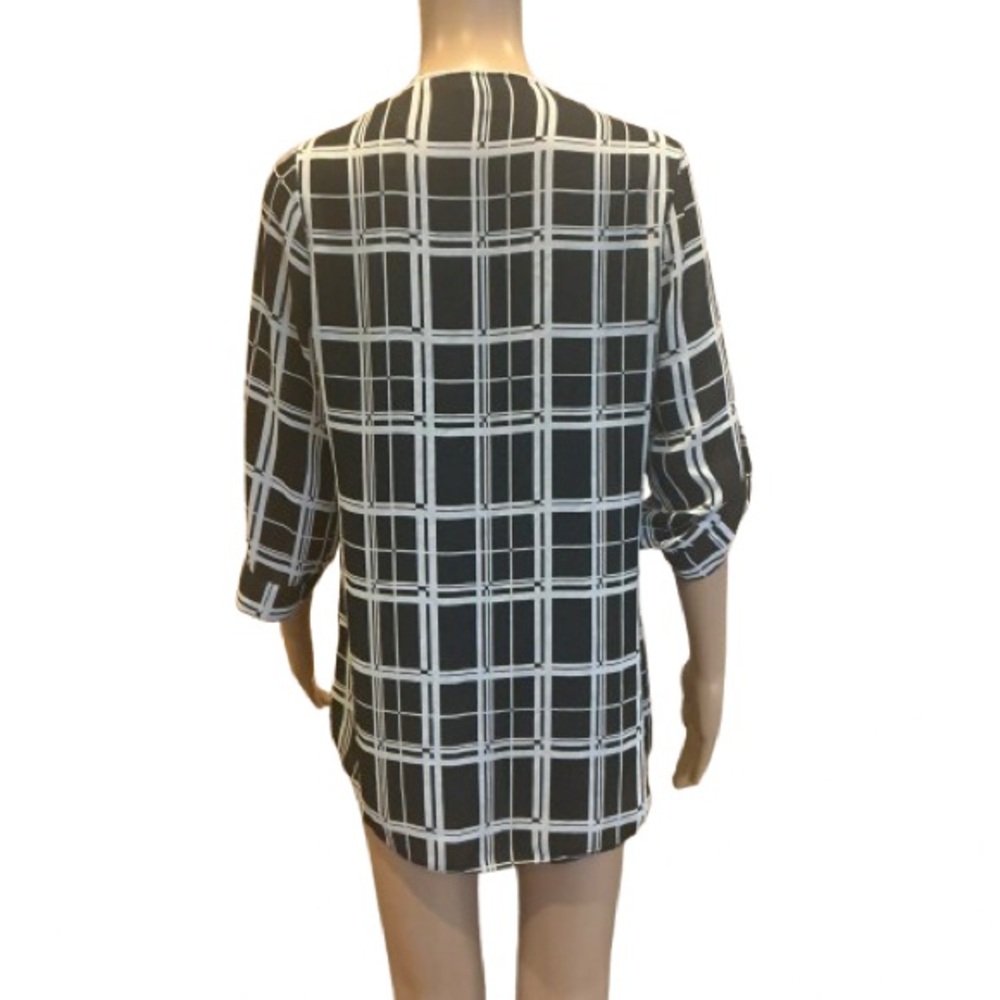 ATMOSPHERE Plaid 1/4 Zip Tunic Blouse - Size 4 - Picture 6 of 7